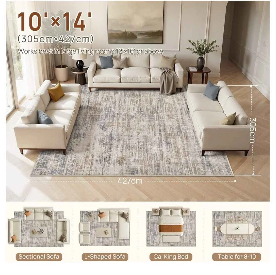 Brand new 10x14 Area Rug for Living Room Washable Abstract - photo 2