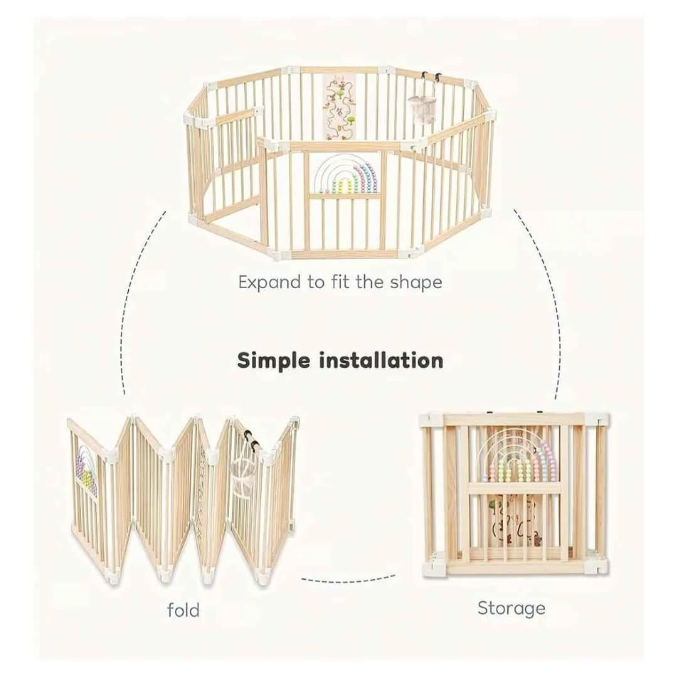 Brand New Wooden Baby Playpen (56"x56" Foldable) - photo 2