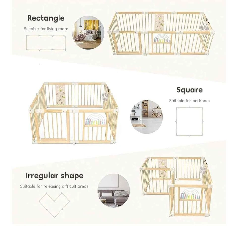 Brand New Wooden Baby Playpen (56"x56" Foldable) - photo 5