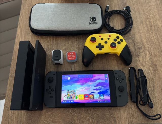 Modded Nintendo Switch Console with Games and Accessories