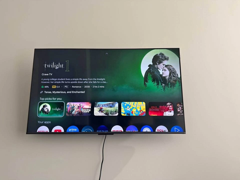 TCL 50" Q65 Series Smart Google TV with Wall Mount