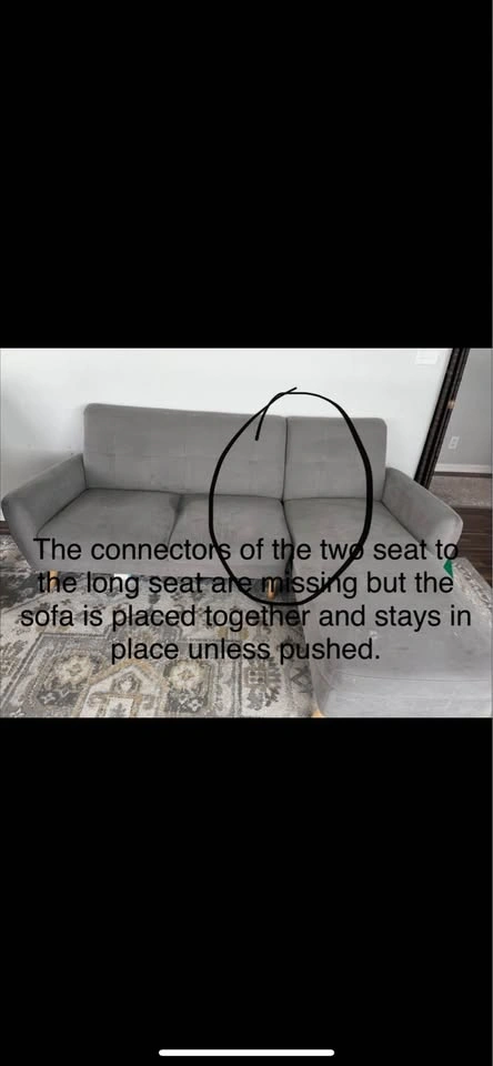 Grey Sectional Sofa with Chaise - photo 2