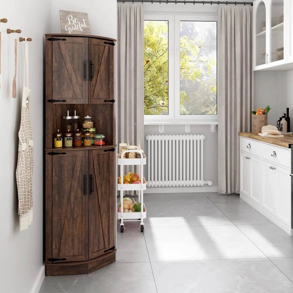 Corner Storage Cabinet with Barn Doors - photo 4