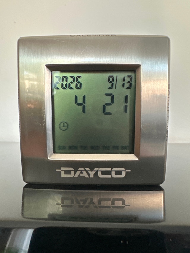 DAYCO multi-function digital desk clock - Polished steel