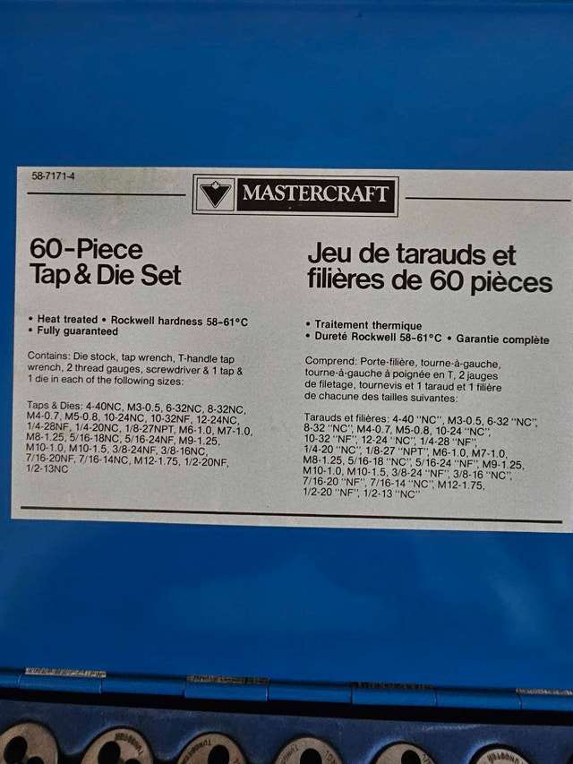 Mastercraft 60-Piece Tap & Die Set - photo 2