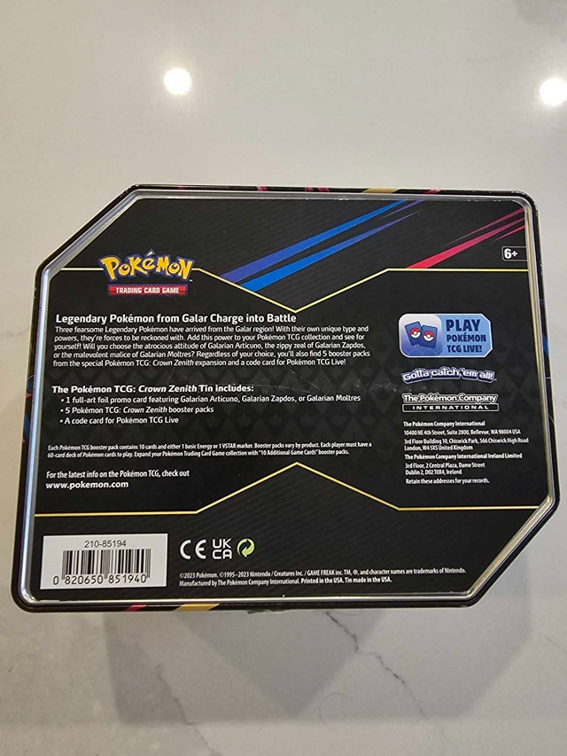 Pokemon Crown Zenith Tin - photo 3