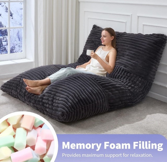Adult Bean Bag Chair 3 in 1 Convertible Large Bean Bag Sofa - photo 5