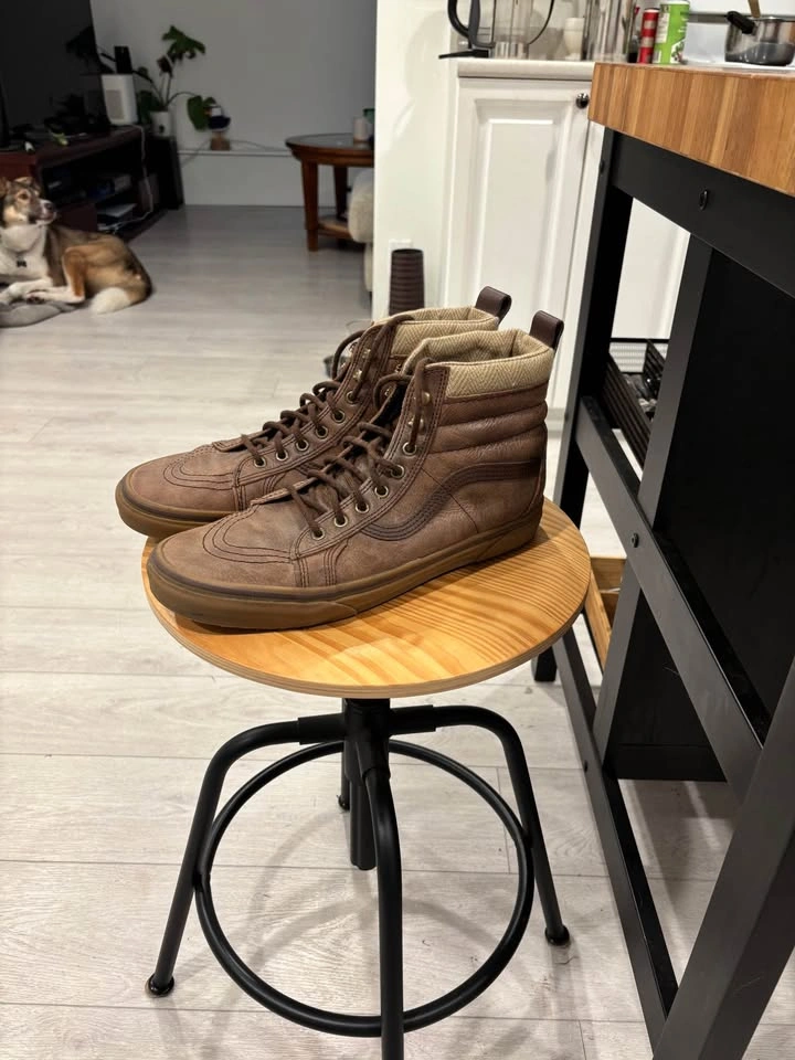 Vans Sk8-hi Leather Brown Herringbone - photo 2