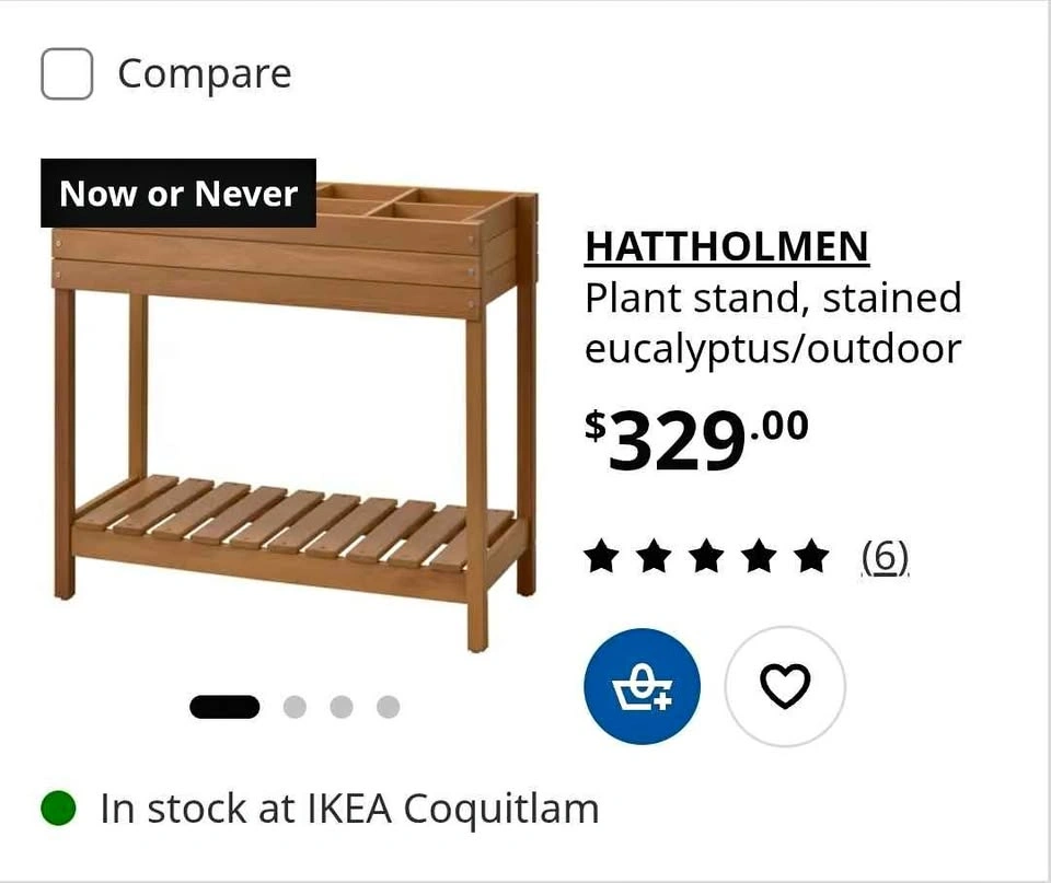 Ikea Hattholmen plant stand. NEW in a Sealed Box.