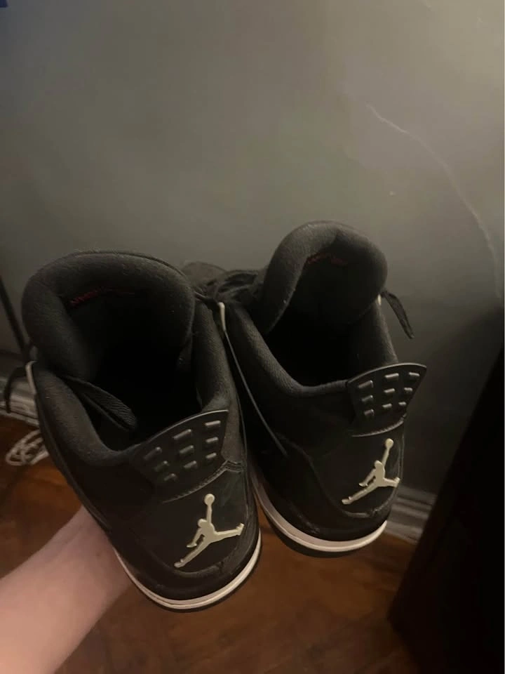 Black Canvas Jordan 4s - photo 2