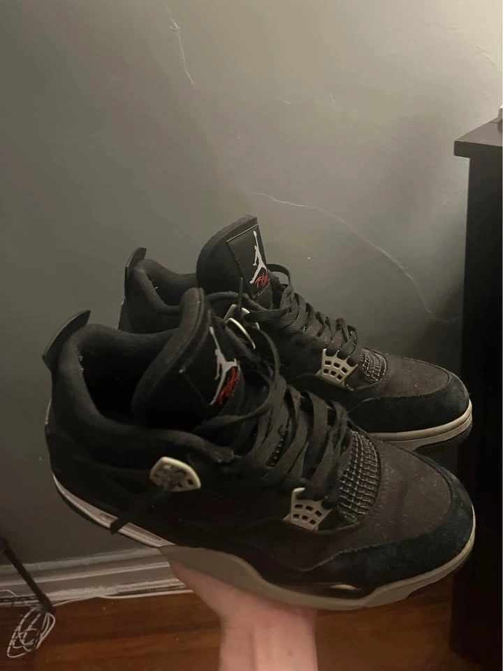 Black Canvas Jordan 4s - photo 3