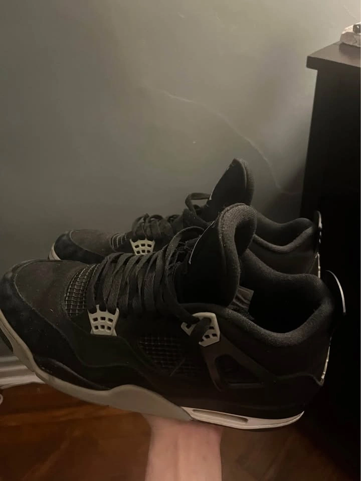 Black Canvas Jordan 4s - photo 4