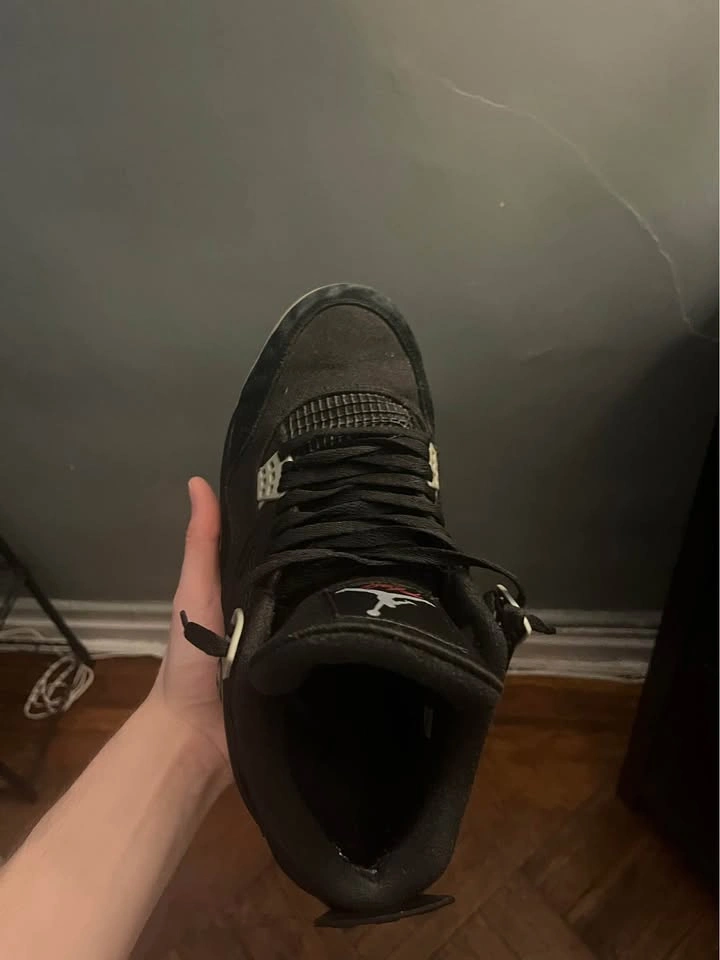 Black Canvas Jordan 4s - photo 5