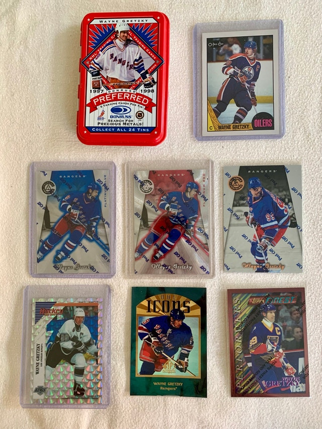 Wayne Gretzky Trading Cards and Tin Container