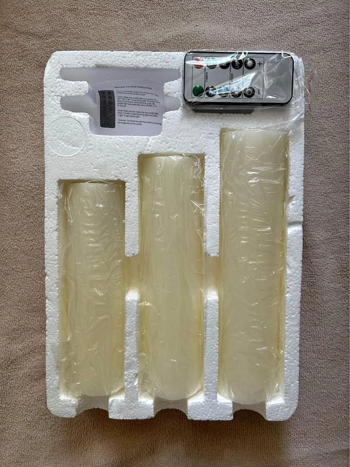 Brand New 3 Pack Real Wax LED Flameless Candles with Remote