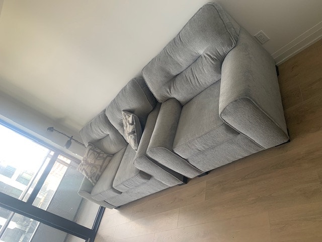 Grey Love Seat + Single Chair Set - photo 3