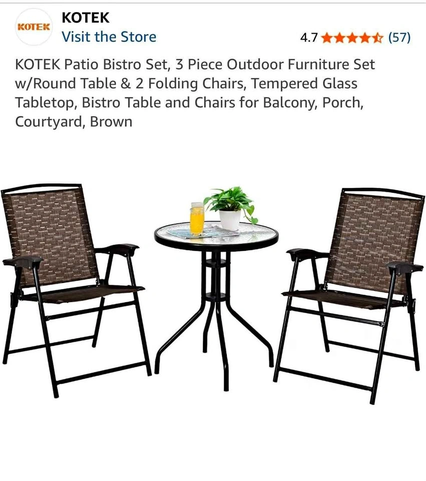 3-Piece Outdoor Patio Bistro Set – Mint Condition