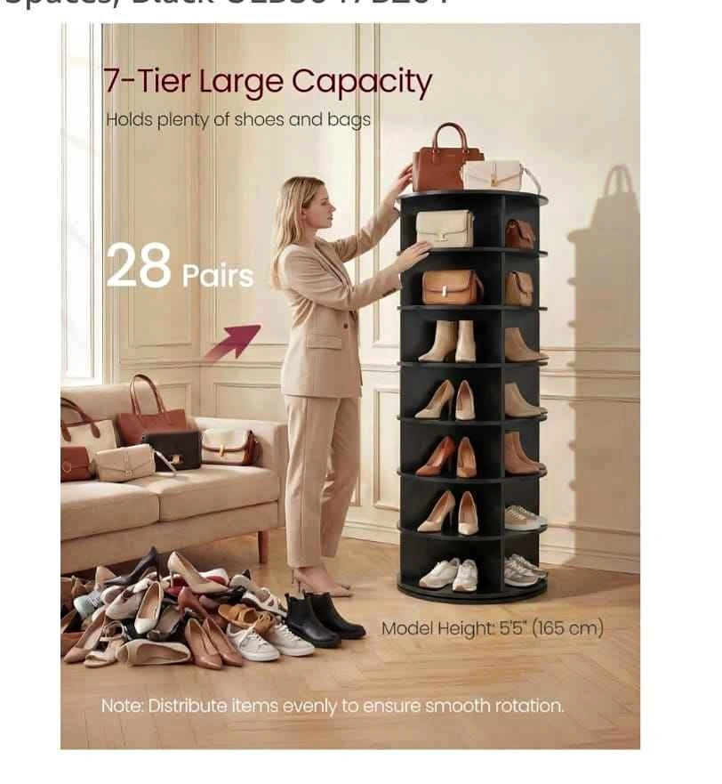 New 7-Tier Rotating Shoe Rack Tower