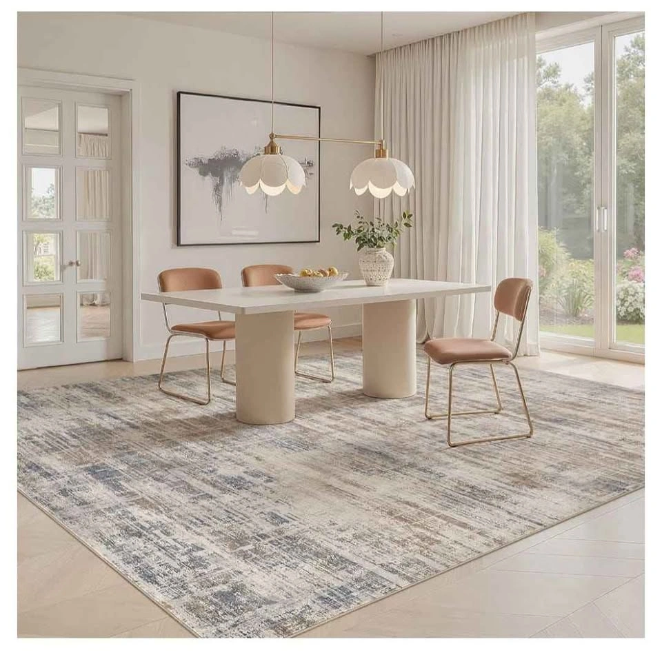 Brand new 10x14 Area Rug Washable Abstract Brown Carpet - photo 2