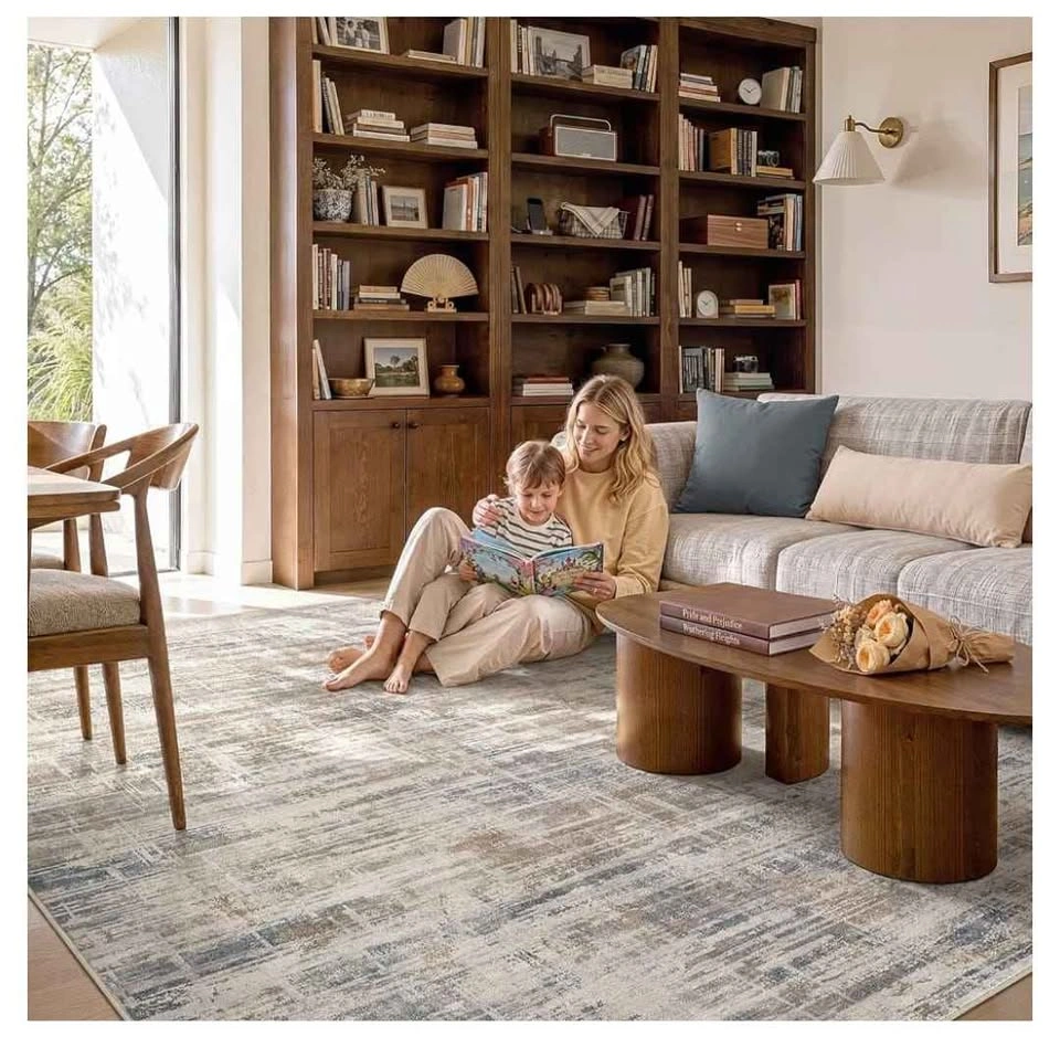 Brand new 10x14 Area Rug Washable Abstract Brown Carpet - photo 4