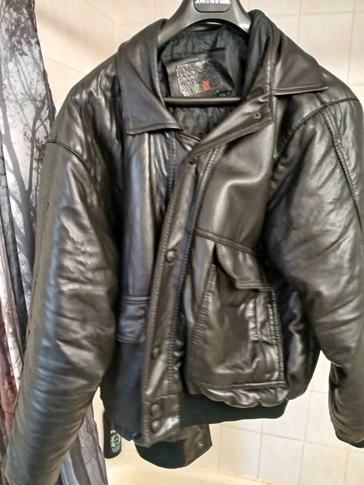 Men's Genuine Leather Valentino 80s Retro Varsity Jacket XL