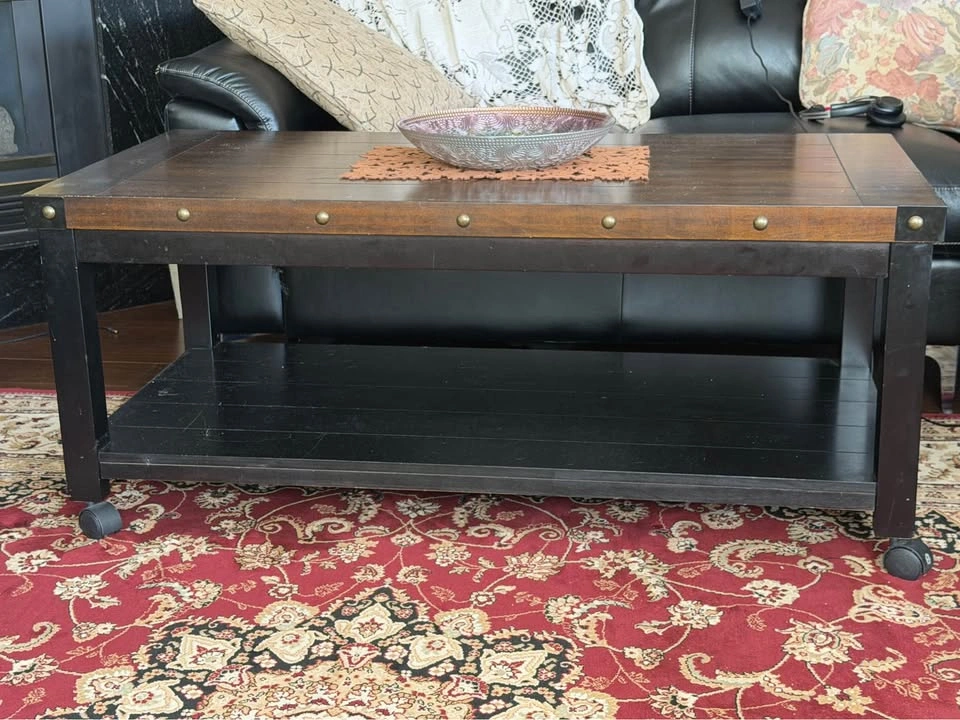 Rustic Industrial Coffee Table and End Table Set - photo 2