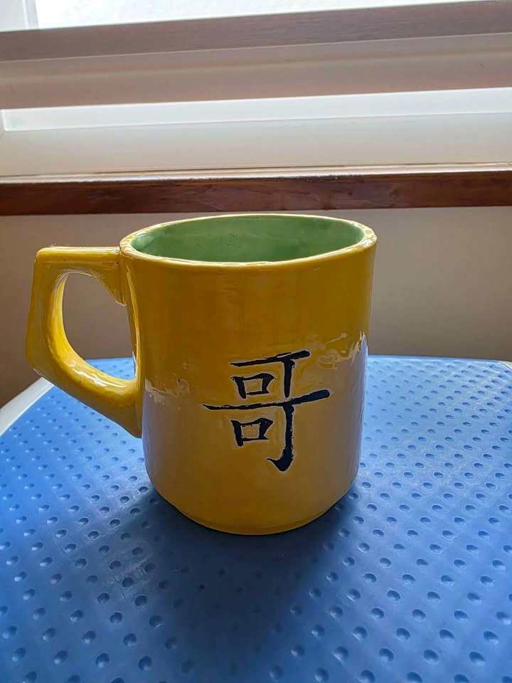 Handmade Yellow Ceramic Dragon Mug - photo 3