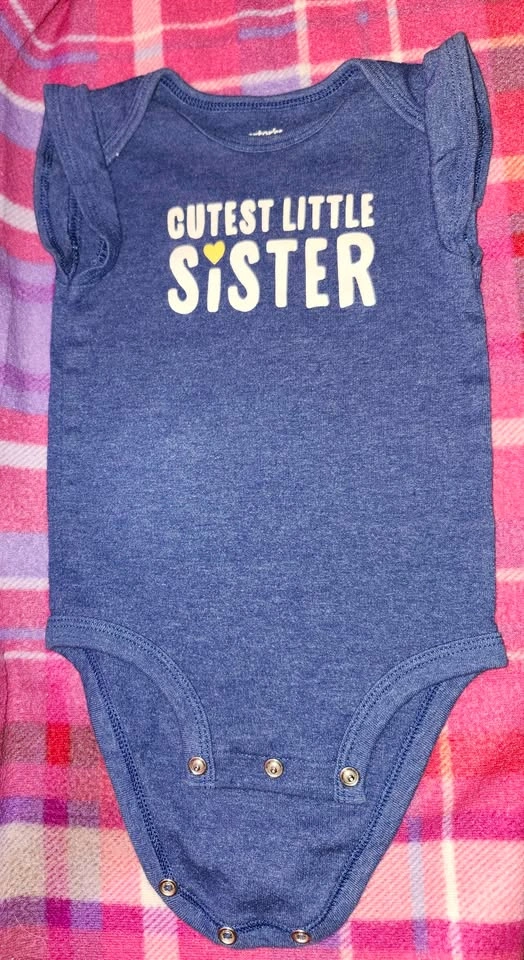 Carter's Cutest Little Sister Blue Bodysuit 12m - photo 4