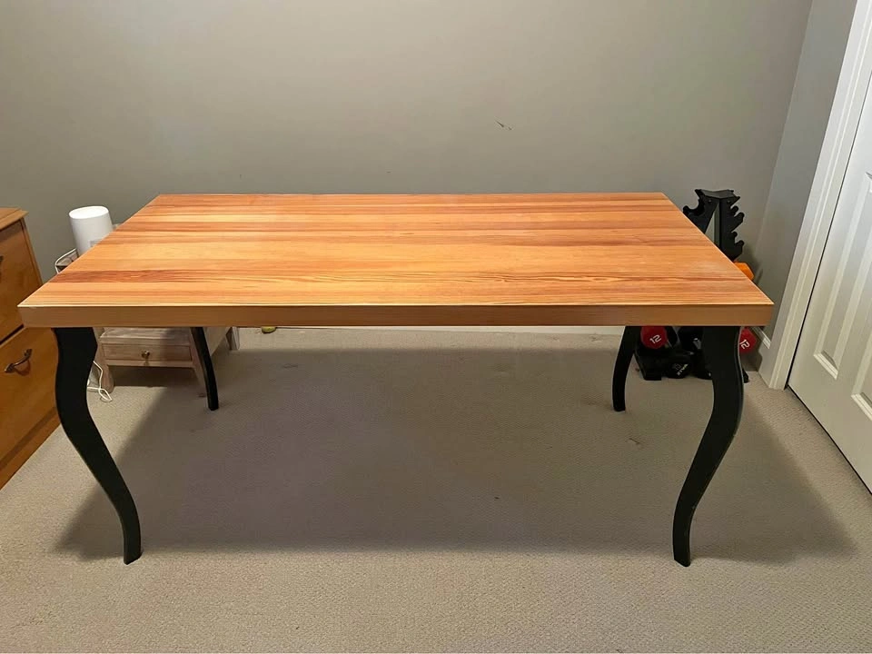 Pine IKEA Tornliden desk/tabletop with Discontinued Lalle legs