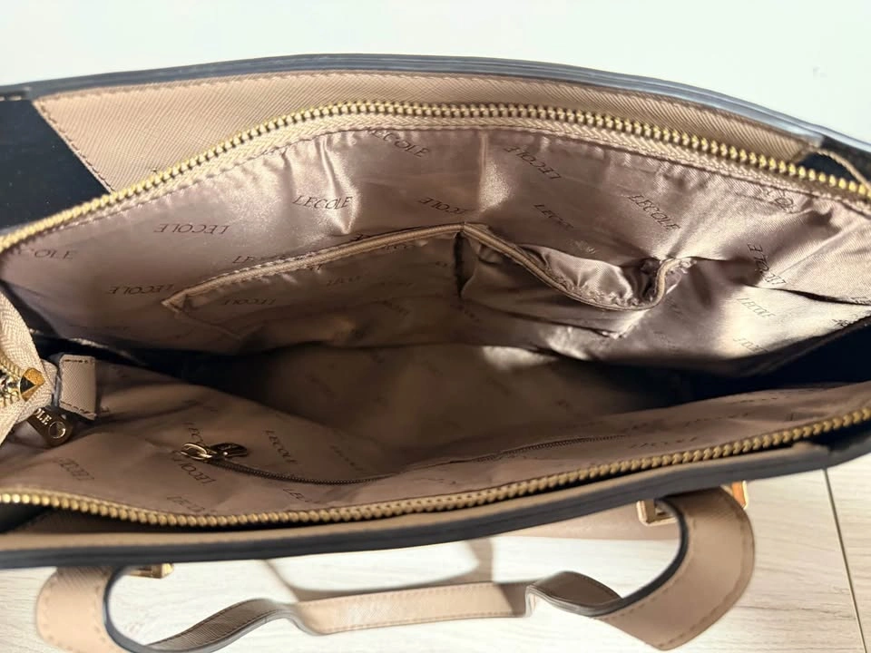 LECOLE Tan Saffiano Leather Tote Bag - photo 4