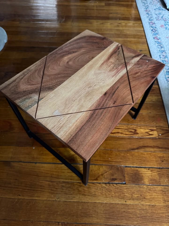 Small Rustic Wood & Metal Accent Shelf / Side Table - photo 2