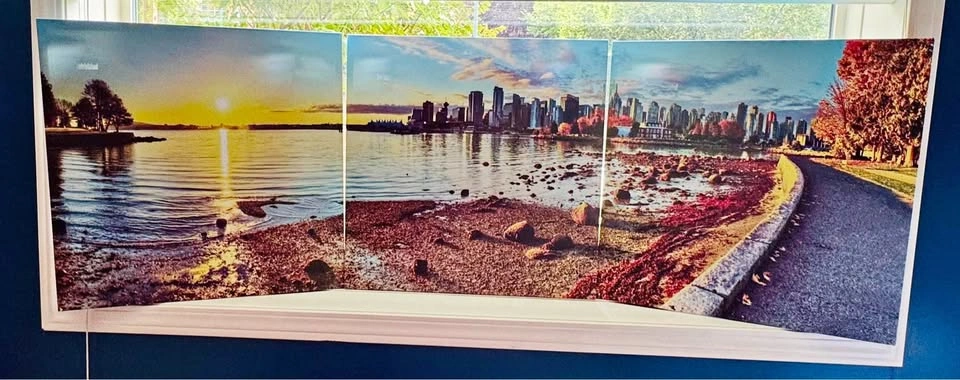Vancouver Skyline Sunset, 3-Piece Canvas Wall Art