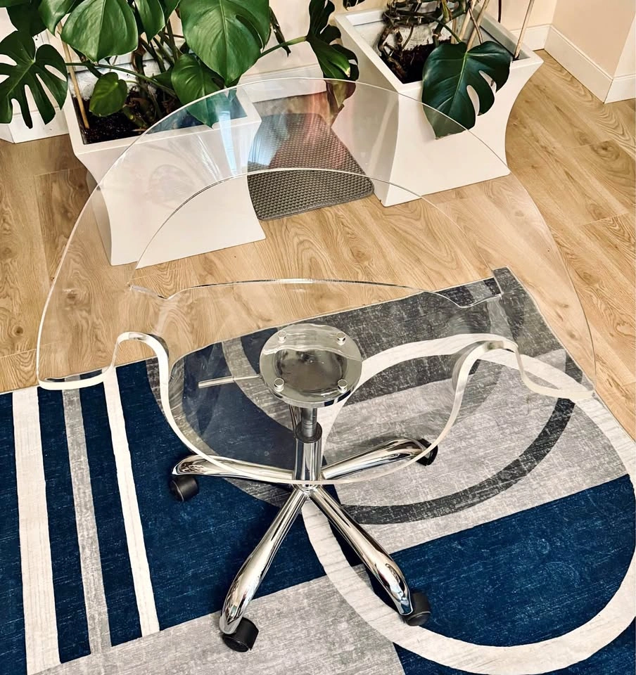Clear Acrylic Swivel Office Chair with Chrome Base