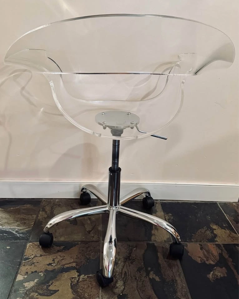 Clear Acrylic Swivel Office Chair with Chrome Base - photo 5