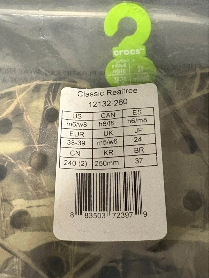Crocs Classic Realtree Clogs M6 W8 - photo 2