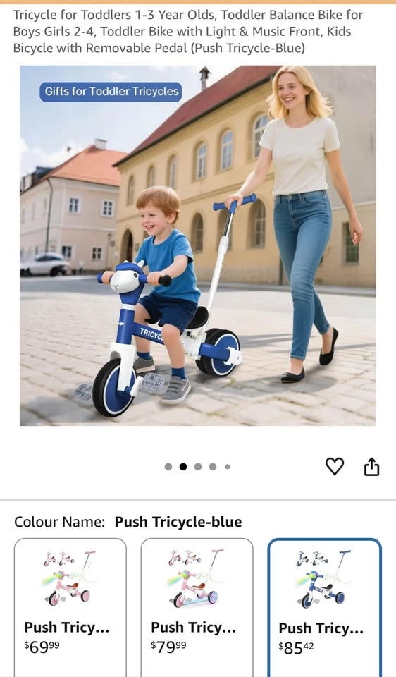 Tricycle and Balance Bike for Toddlers 1-4 Years Old - photo 2