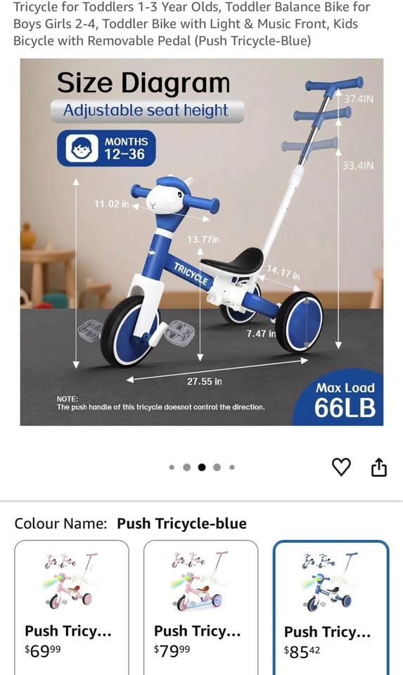 Tricycle and Balance Bike for Toddlers 1-4 Years Old - photo 3
