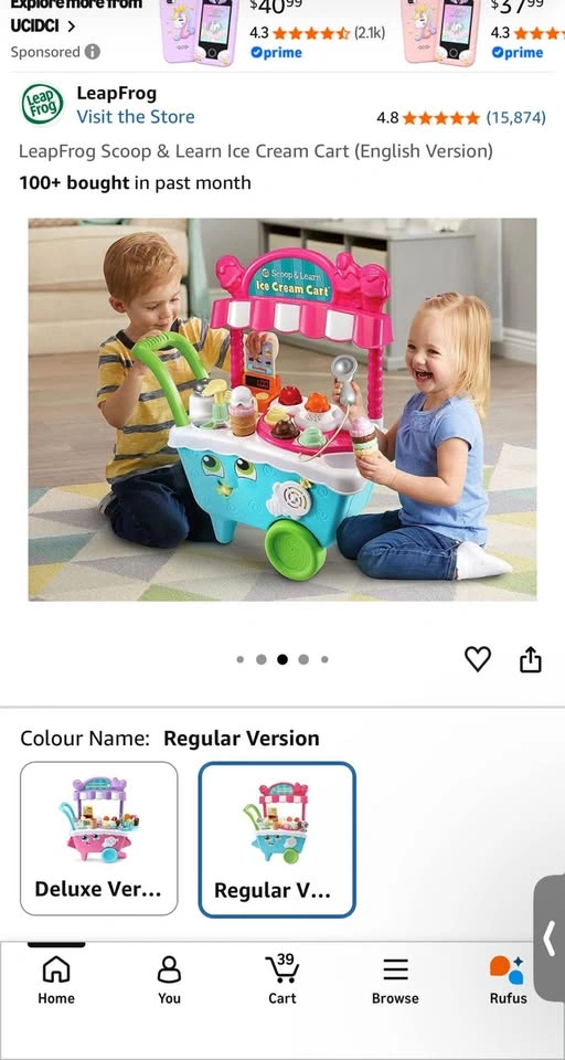 Brand new - LeapFrog Scoop & Learn Ice Cream Cart (French Versio - photo 4