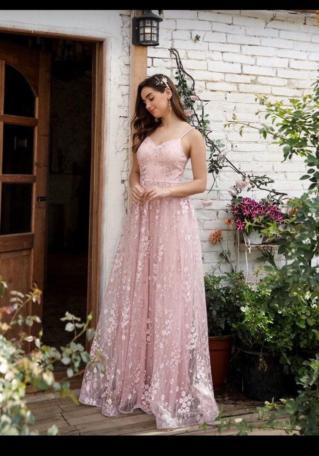 Pink floral lace maxi dress - photo 3