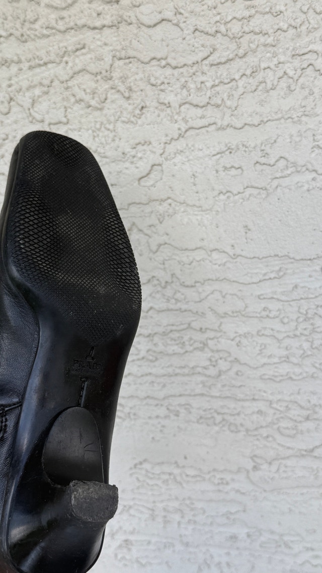 Vintage Prada Black Leather Ankle Boots - photo 3