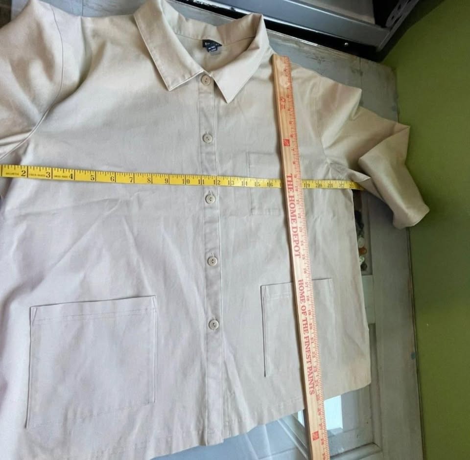 Button Front Eileen Fisher Collared Long Sleeve Shacket Jacket - photo 5