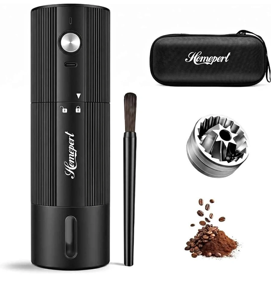 NEW - Homepert Portable Electric Burr Coffee Grinder