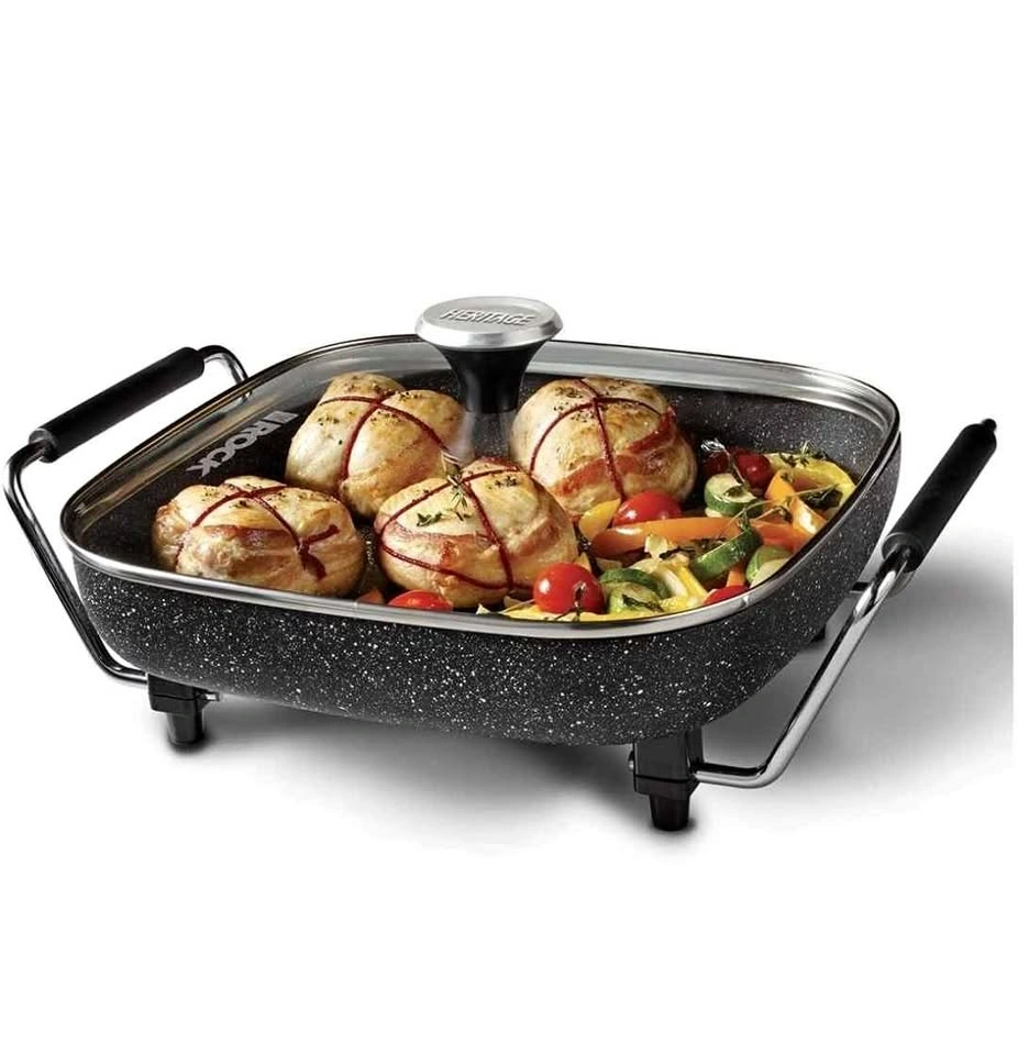 NEW - Starfrit Heritage The Rock Electric Skillet, 12", 1200W, G