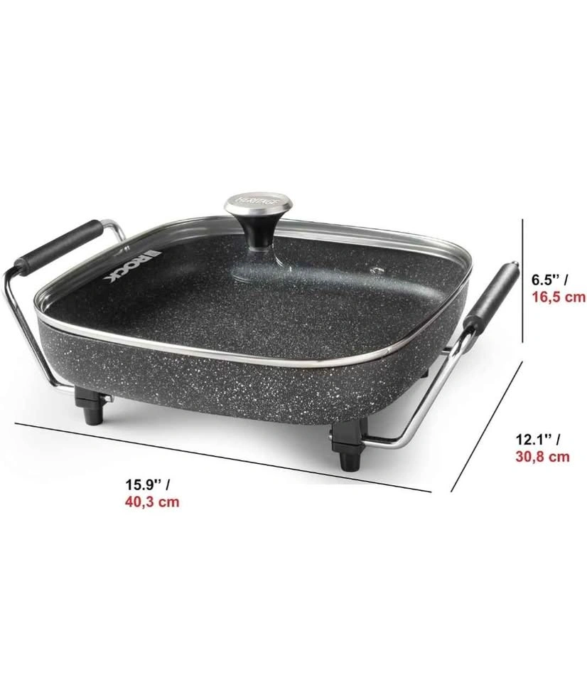 NEW - Starfrit Heritage The Rock Electric Skillet, 12", 1200W, G - photo 2