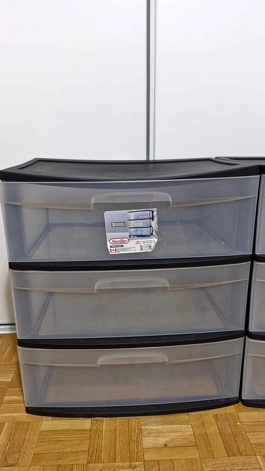 Plastic 3 Tier Drawer Wide