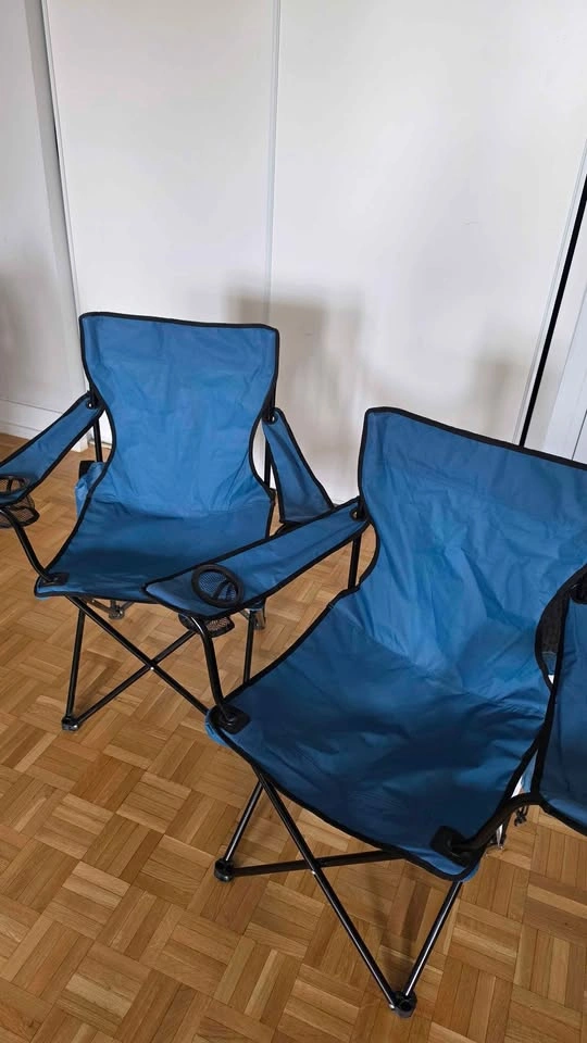 Blue Folding Camping Chairs - Set of 2 - photo 2