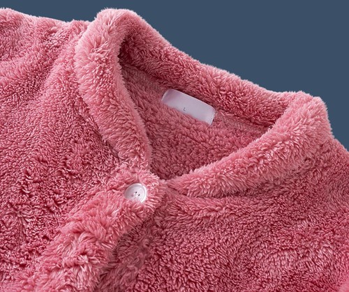 Women Plush Fleece Robe Long Bathrobe with Pockets - photo 2