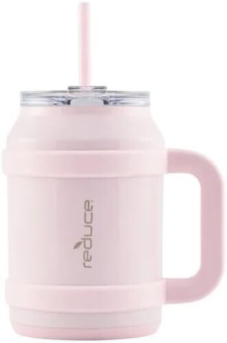 Reduce 50oz Stainless Steel Mug With Straw, Lid & Easy-Carry Han