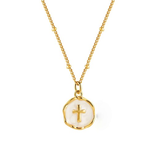 Stainless Steel Resin Inlay Necklace Cross Heart Star Moon Penda - photo 3
