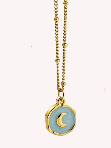 Stainless Steel Resin Inlay Necklace Cross Heart Star Moon Penda - photo 4
